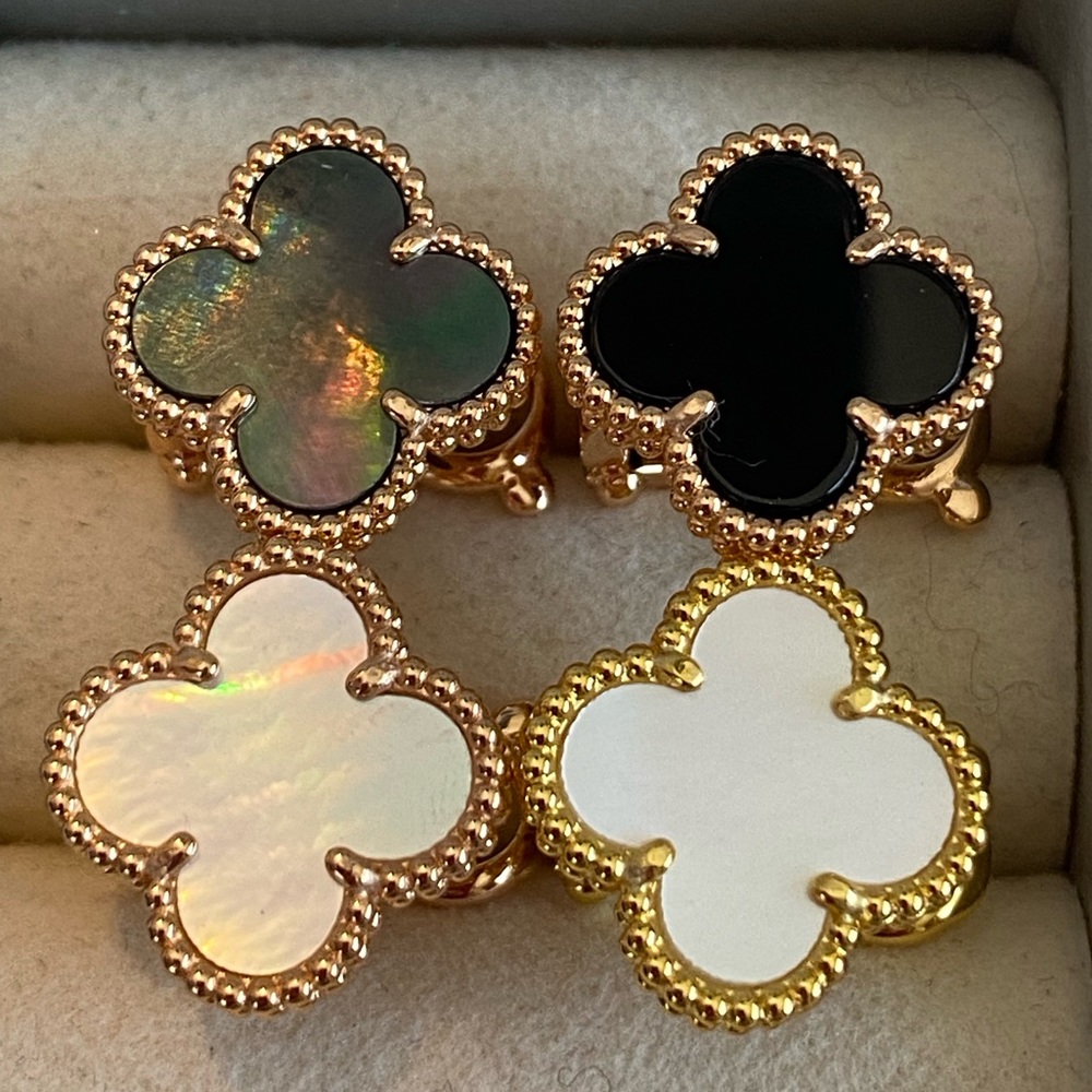 Clover Earrings 15mm 18k yellow gold plated sterling silver